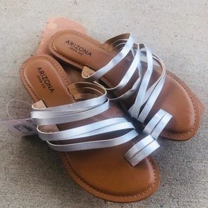 Arizona Jean Company Brown/silver flat sandals